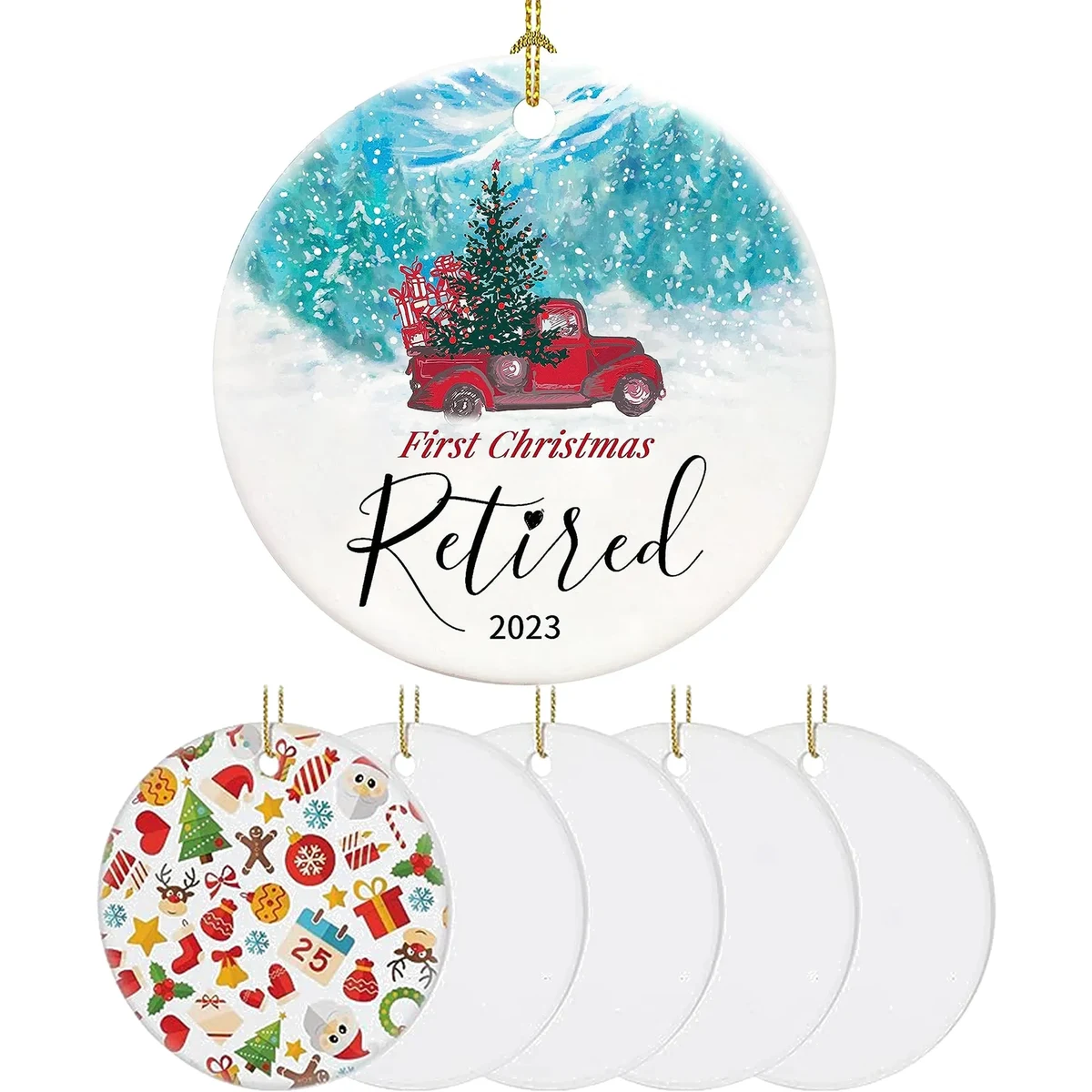 Custom Full Color Ceramic Christmas Ornament 1