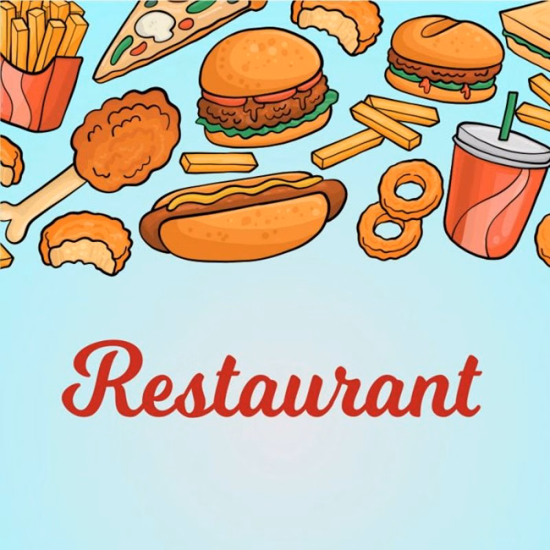 Restaurant Pre Printed Wall mural 36" x 24" - Design 2