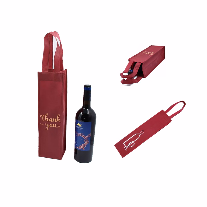 Single Bottle Wine Tote Bag Non-woven Bag