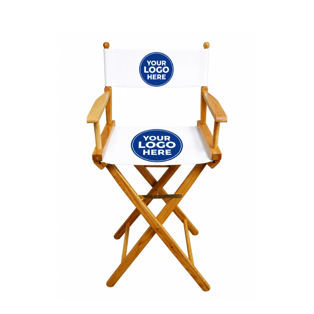 18" White Director Chair W/ Logo 1