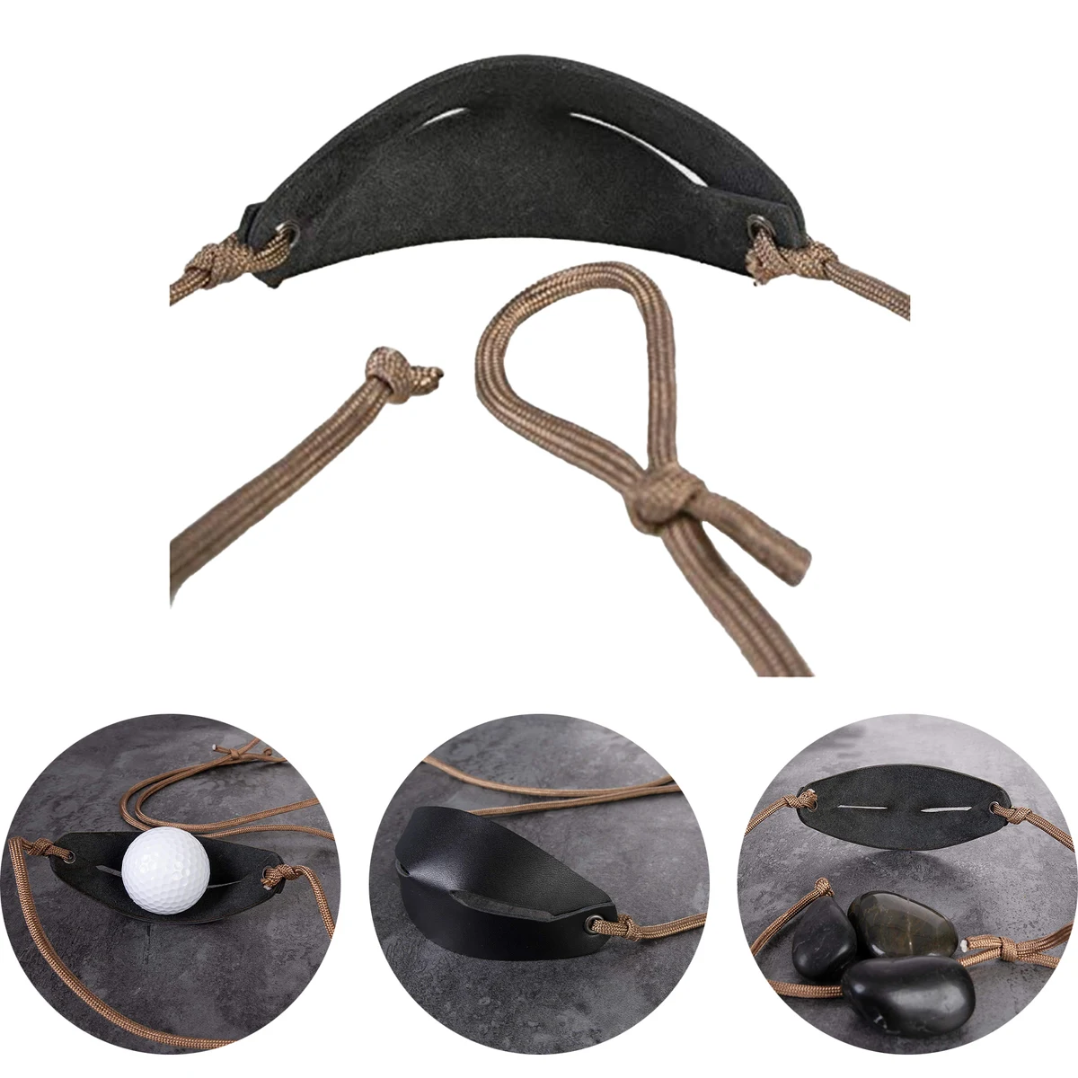 Handmade Leather Pouch Shepherd Sling Old-Fashioned Slingshot 1