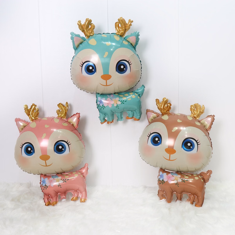 New Hot Selling Santi Deer Cartoon Modeling Aluminum Balloon