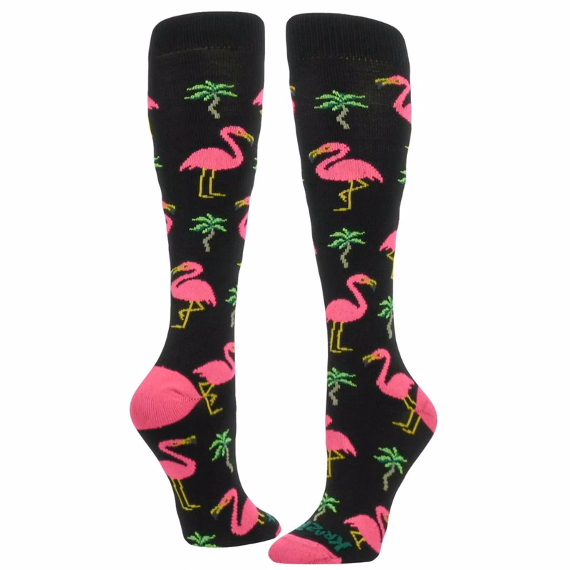 Krazisox Flamingos Over the Calf Socks