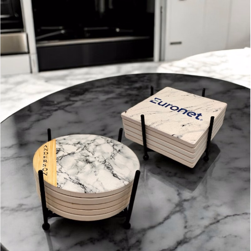 Four Post Metal 5 Coaster Holder Sets