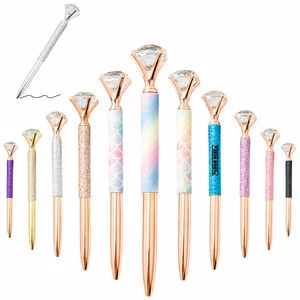 Glitter PU Leather Diamond Metal Pen