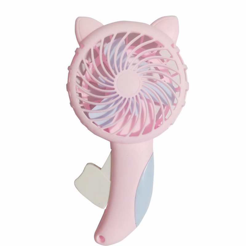 Cartoon Cat Ear Hand Press Manual Mini Hand Fan