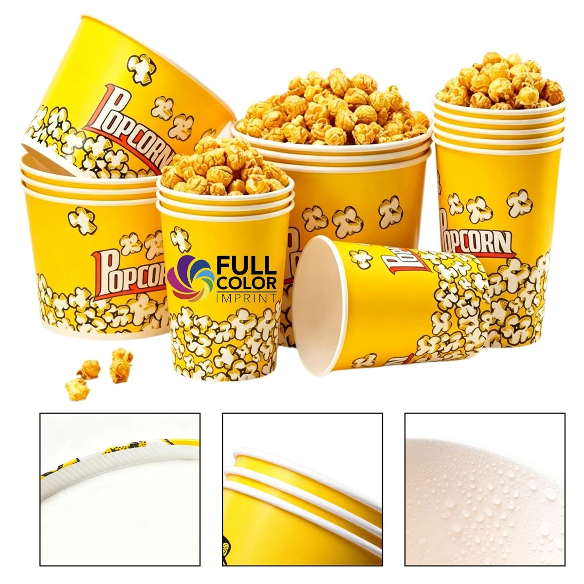 MOQ 50 Custom Paper Popcorn Bucket 1