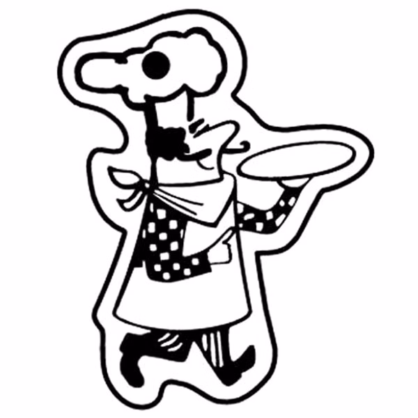 Man w/Pizza Key Tag - Spot Color
