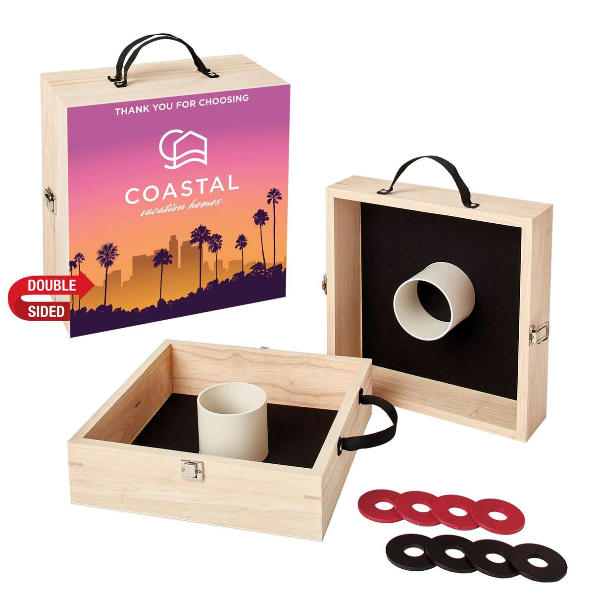 Washer Toss Game Double-Sided, 4 Black & 4 Red Washers 1