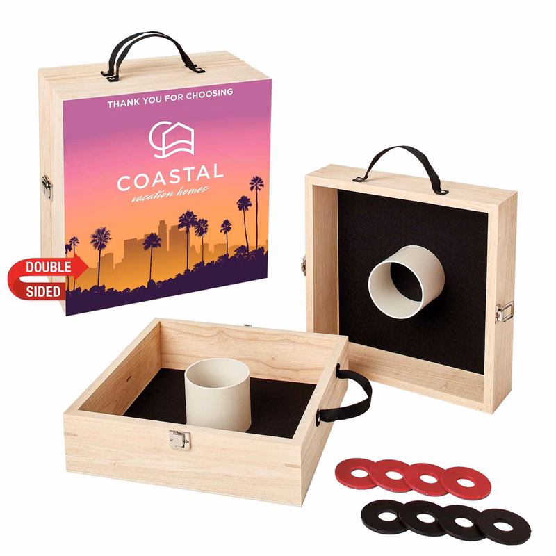 Washer Toss Game Double-Sided, 4 Black & 4 Red Washers