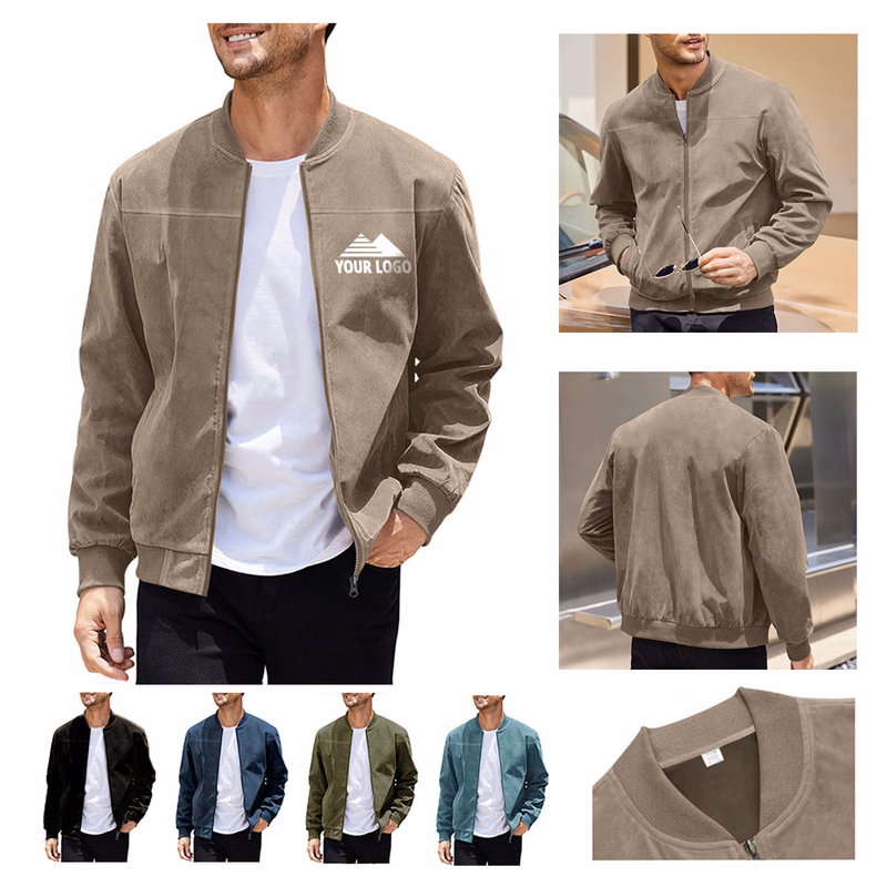 Men's Suede Casual Coat with Pockets