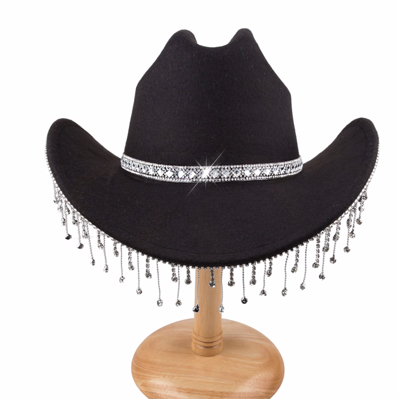 Western Style Felt Cowboy Polyester Hat