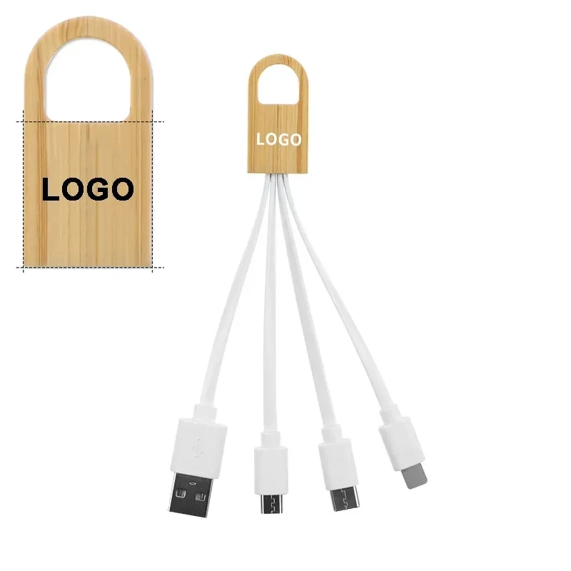 Bamboo Accent Duo Charging Cable 1