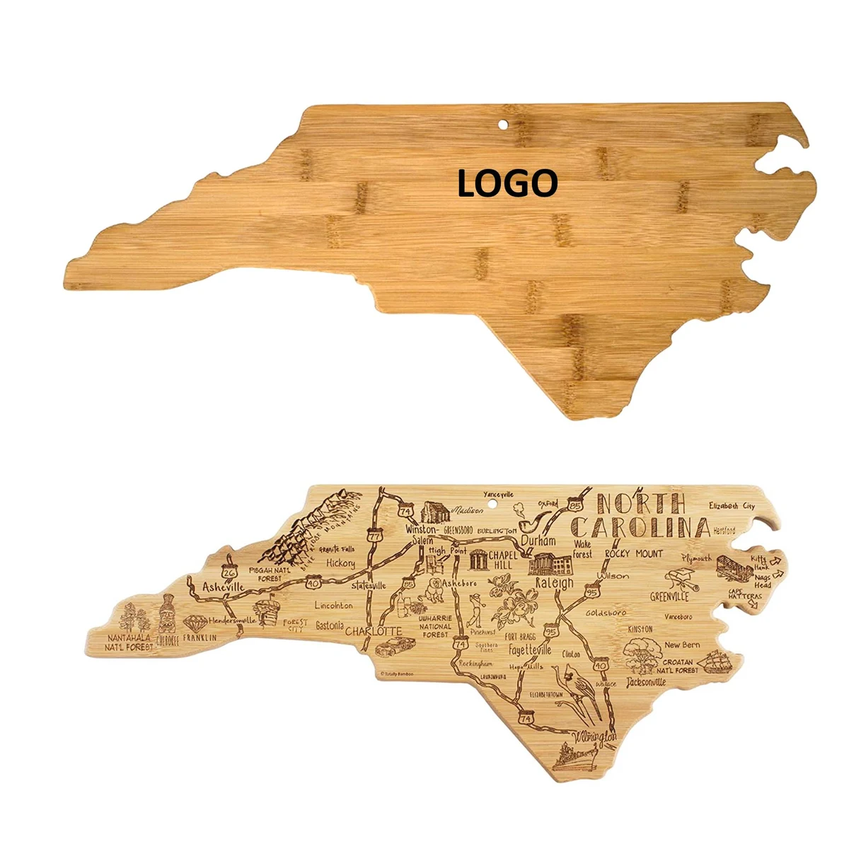 North Carolina Shaped Cutting Board 1
