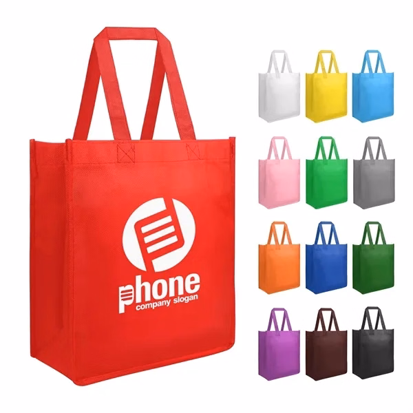 Custom Non-Woven Tote Bag 11.81 inch Reinforced Handles — Retail Brand Giveaway