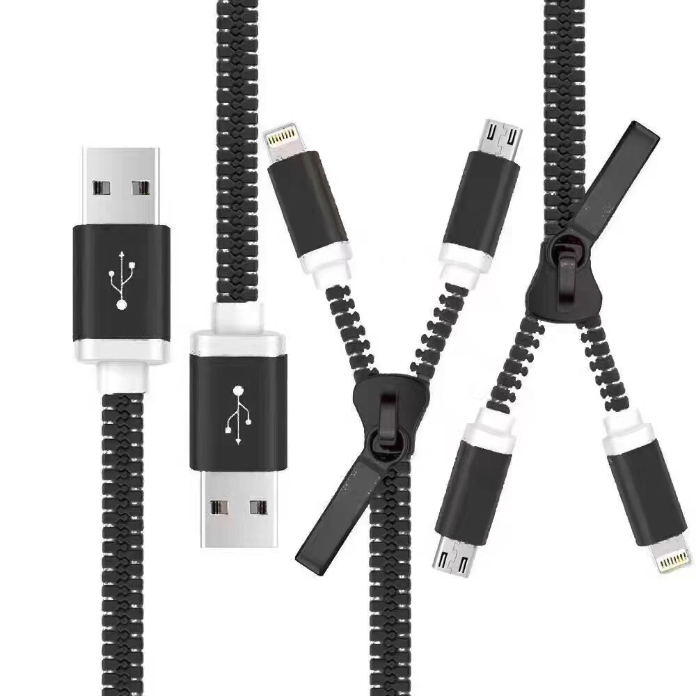 Superior 2 In 1 Zipper Charging Cables/Cord 1
