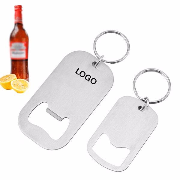 Custom 1.96" Stainless Steel Bottle Opener Keychain — Barware & Event Giveaway
