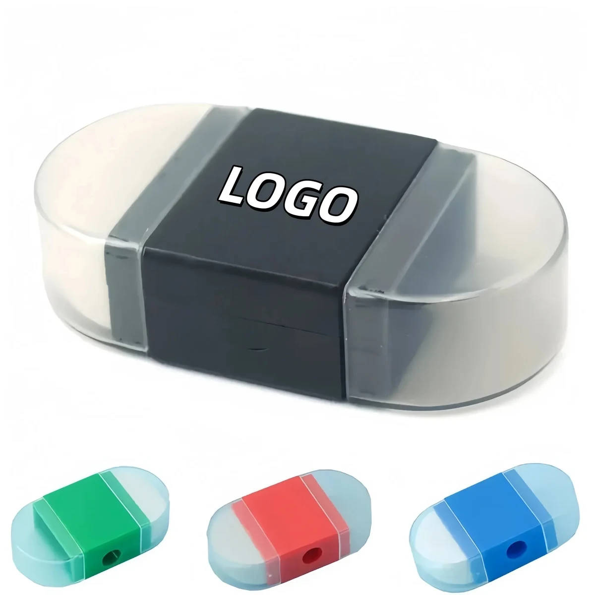 2-in-1 pencil sharpener and eraser 1