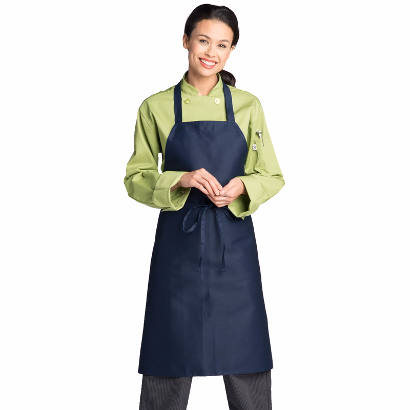 Water Resistant Solid Color Blank Apron, Pocketless & Fixed Neck Design