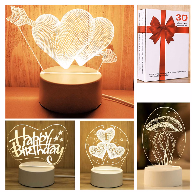 Custom 3D LED USB Night Light Table Desk Lamp