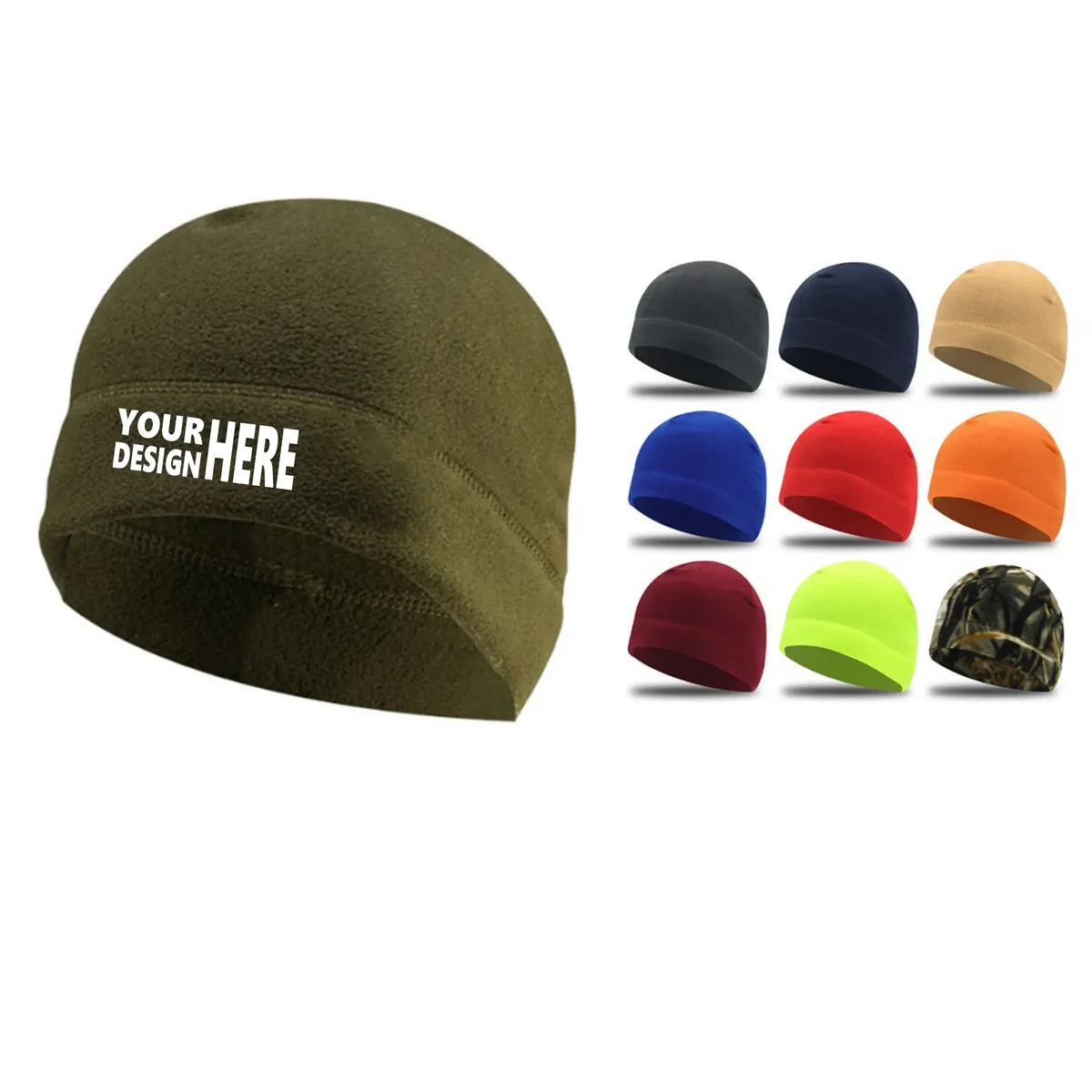 MOQ 100 PCS Fleece Beanie Warm Skull Cap 1