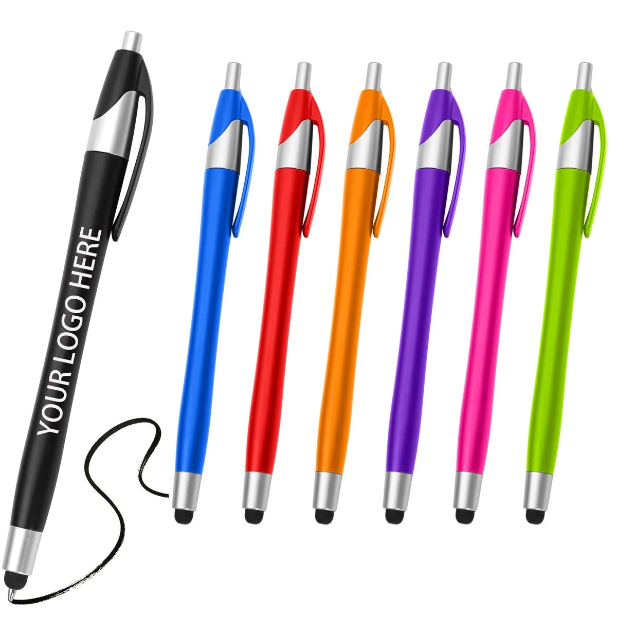 Touch Tip Gourd Shape Click Ballpoint Pen, custom pen with logo imprint 1