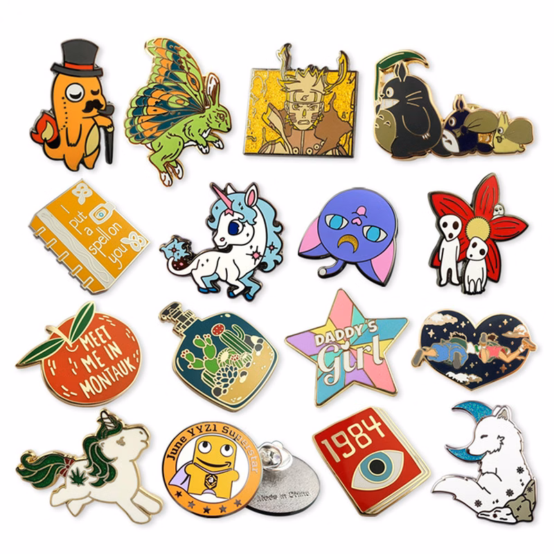 Custom Shape Die Struck Lapel Pins w/ Full Color Imprint