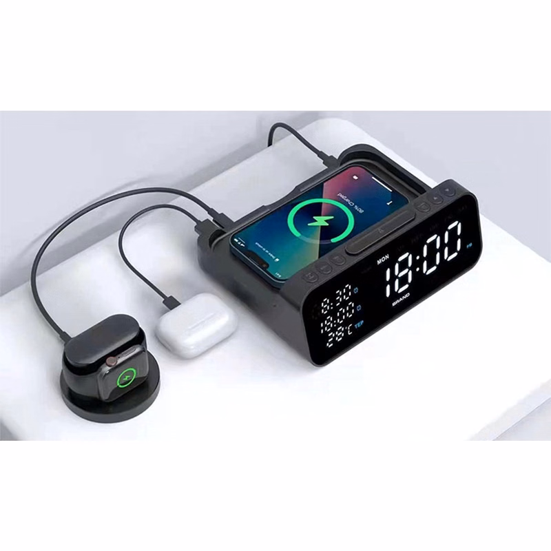 3 In 1 Fast Charging Station With Digital Alarm Clock