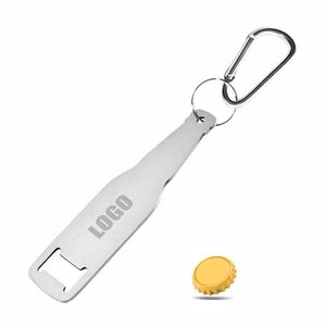 Functional Bottle Shaped Opener With Carabiner