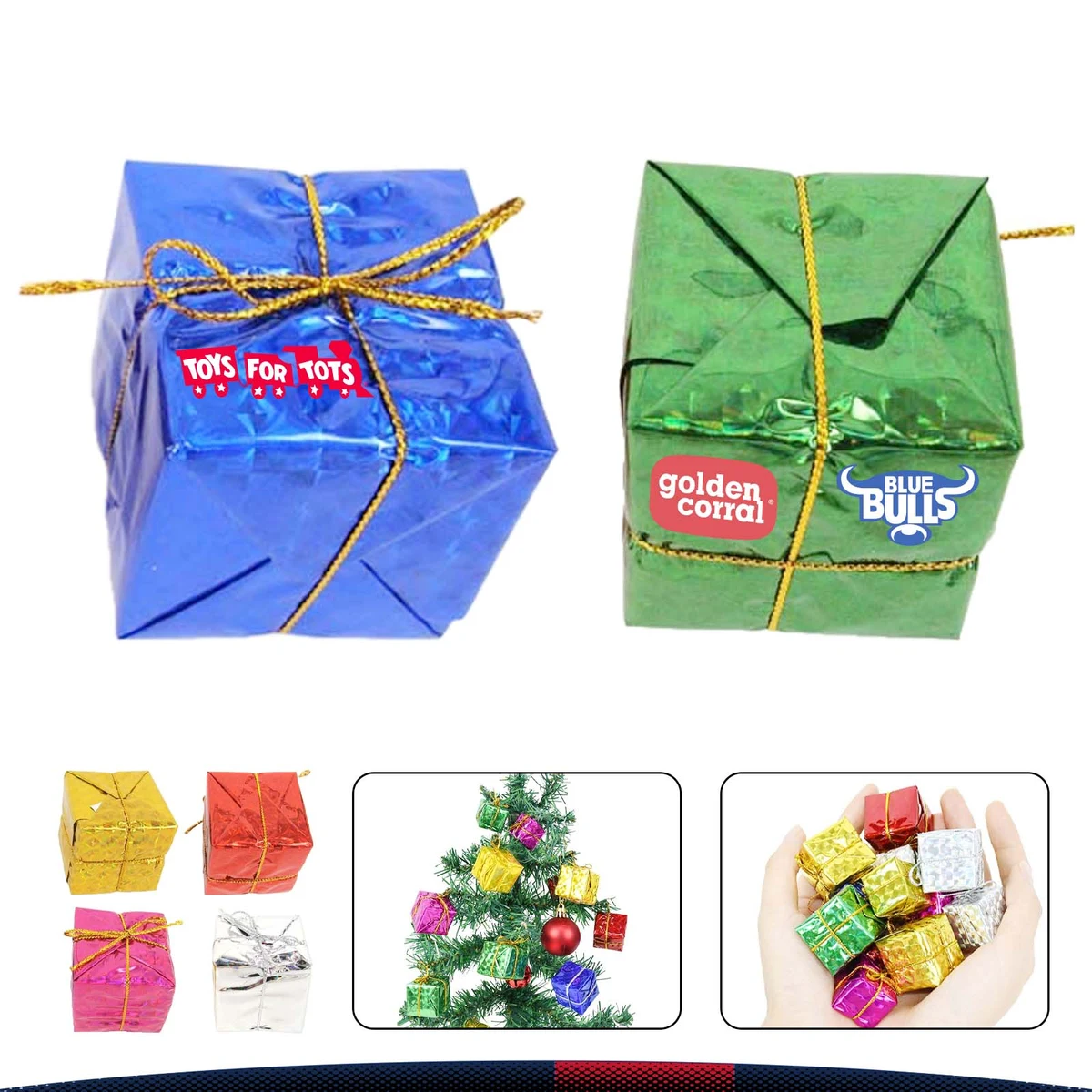Christmas Square Gift Ornament 1