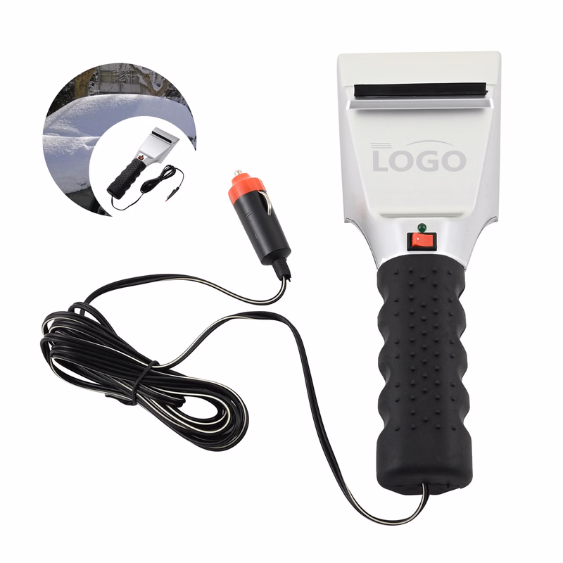 Vehicle-mounted heated snow shovel and snow removal tool