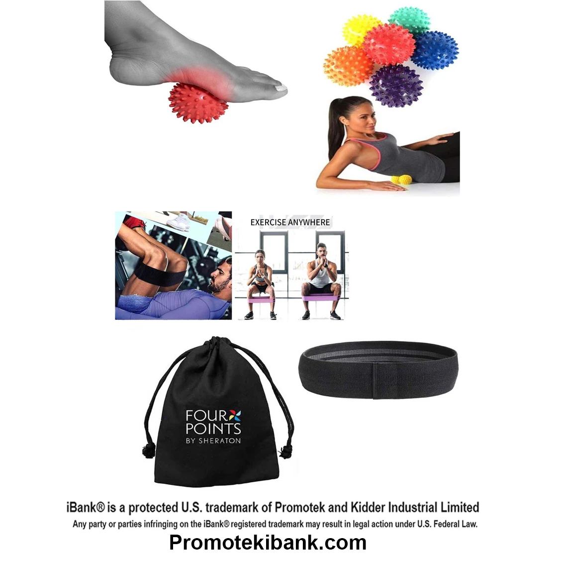 iBank ® Fabric Resistance Band + Spiky Massage Ball 1