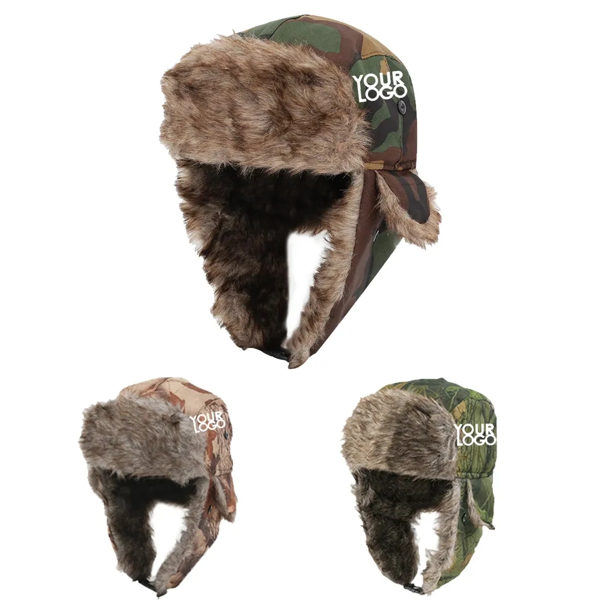 Windproof Fur Hat with Mask 1