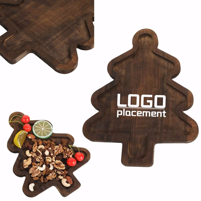 Christmas Wooden Fruit Platter, Nut Dessert Tray