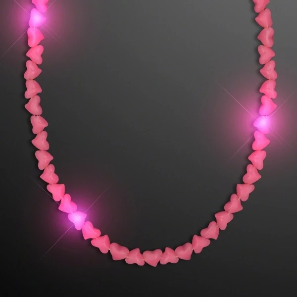 LED Pink Heart Beaded Necklaces 1