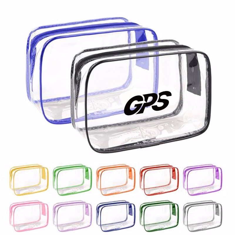 PVC Zippered Toiletry Makeup Bag Handle Bag