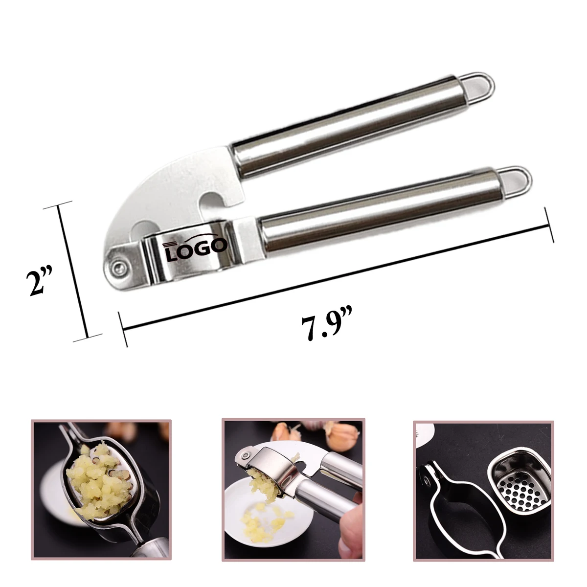 MOQ100 Stainless Steel Garlic Press Peeler Set 1