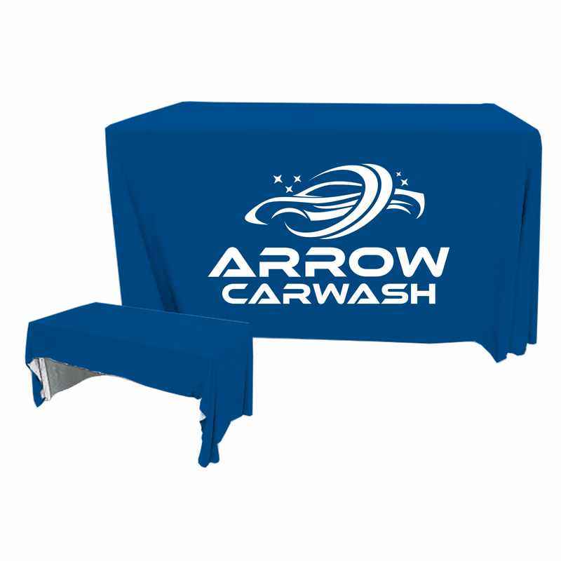 4 ft. x 30 in. 3 Sided PolyKnit Table Cover (One Color Logo)