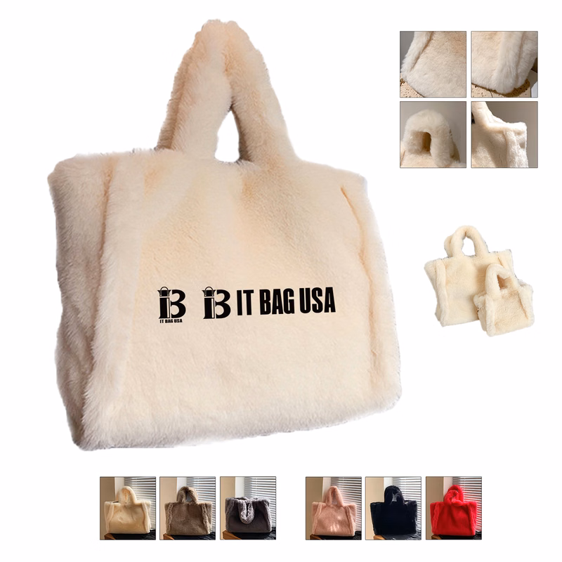 Women Plush Fluffy Tote Bag