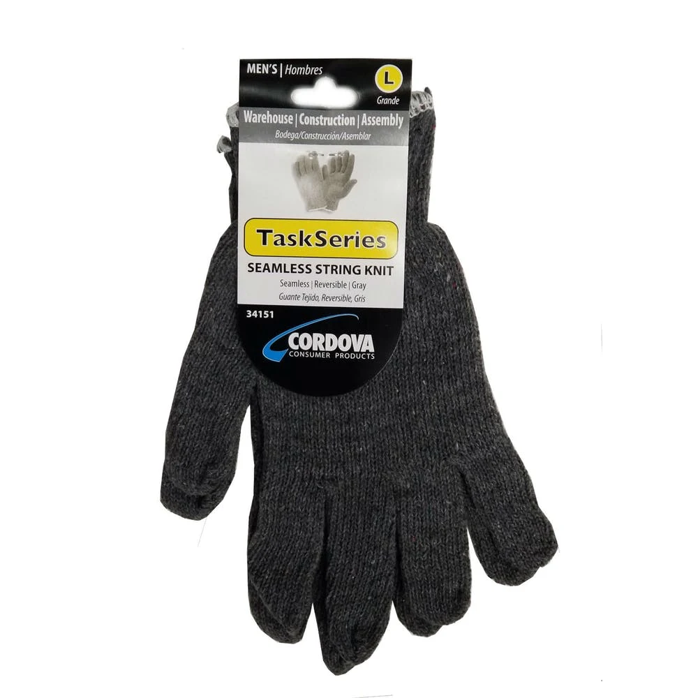 Seamless Work Gloves - Size Large String Knit 1
