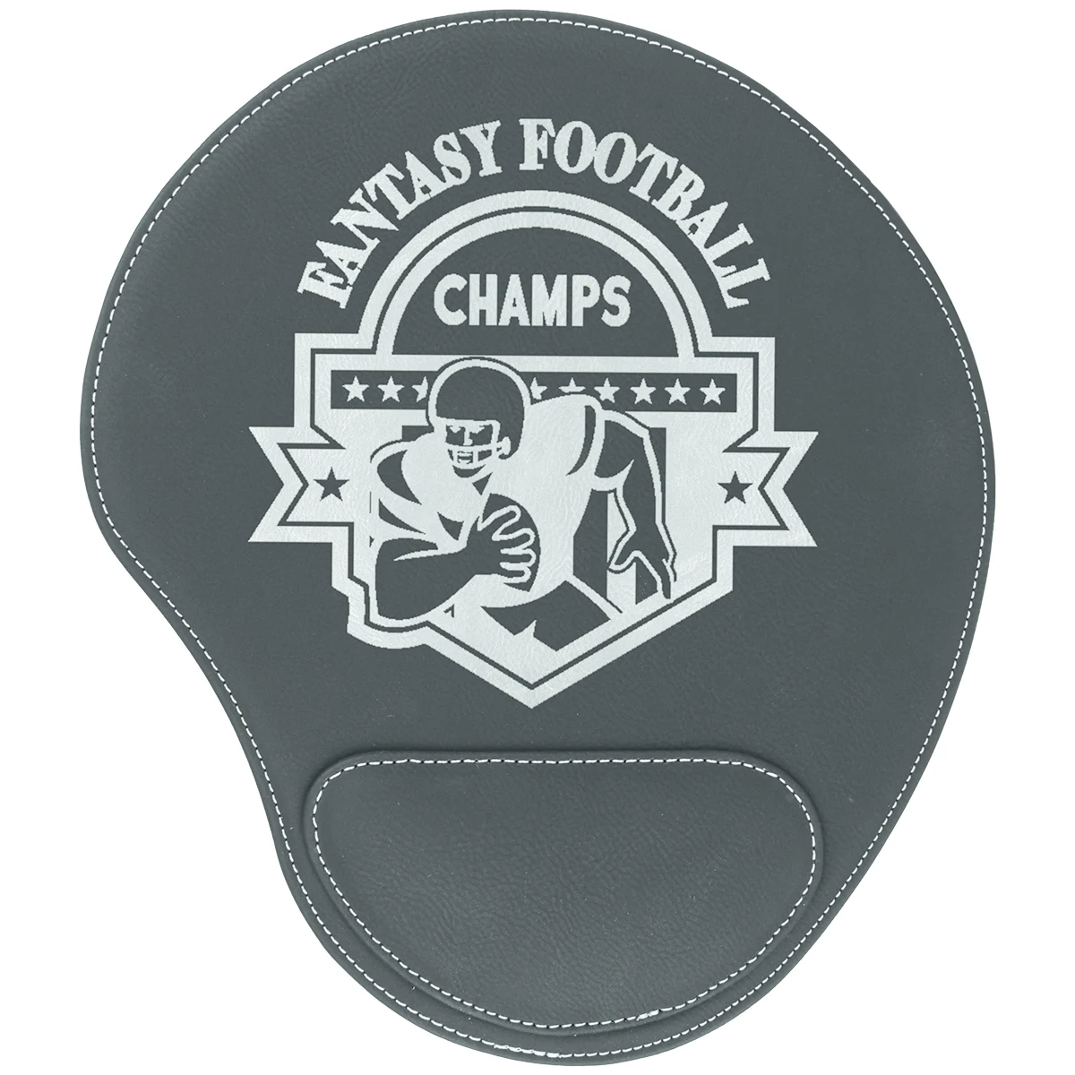 Black/Silver Leatherette Mouse Pad 1