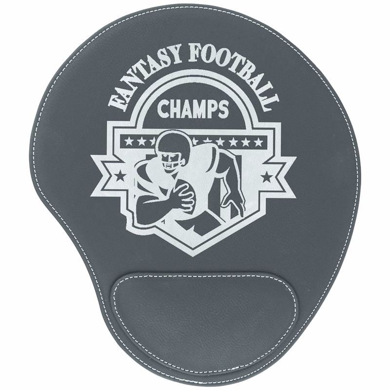 Black/Silver Leatherette Mouse Pad