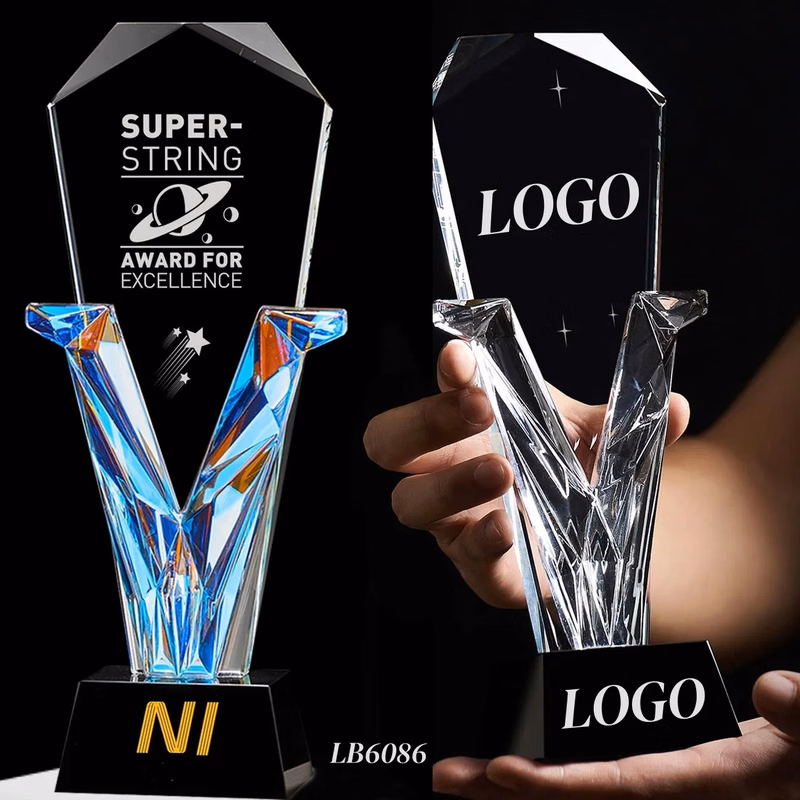 Sparkling Rainbow Crystal Throphy Award Engraved Gifts