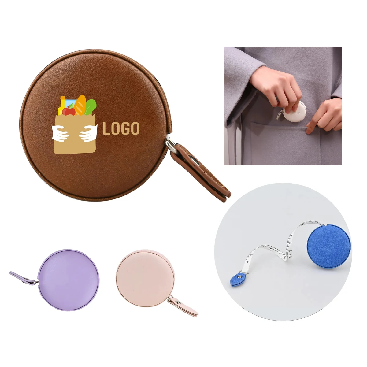 Mini Measuring Tape with PU case Full Color Print 1