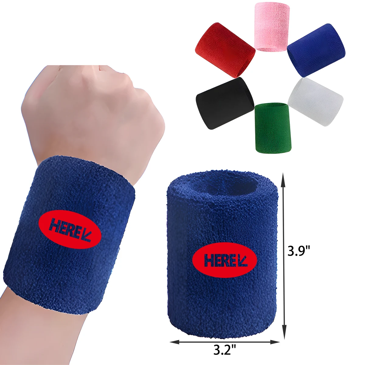 MOQ 50 PCS Stylish Cotton Sports Wristband 1
