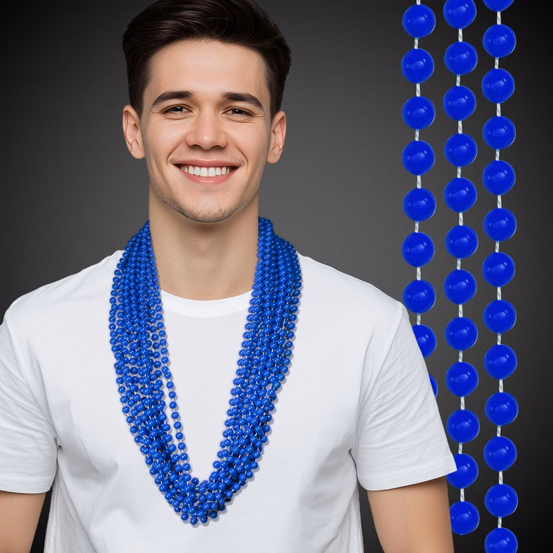 Solid Blue Beaded Necklace