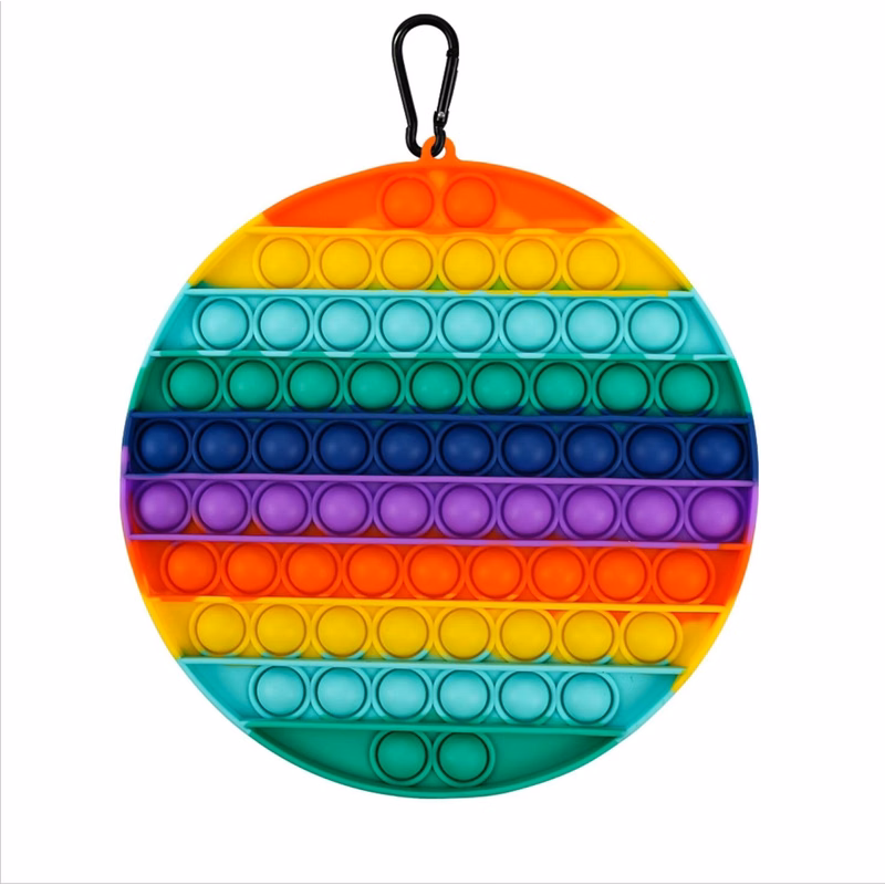 Round Large Size Rainbow Push Pop Bubble Fidget Toy