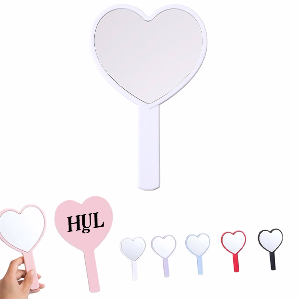 Heart-Shaped Handheld Makeup Mirror