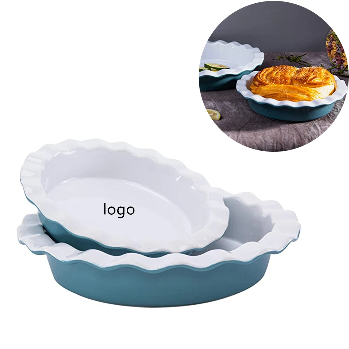 2pc Baking Plates for Apple Pumpkin Pie 1