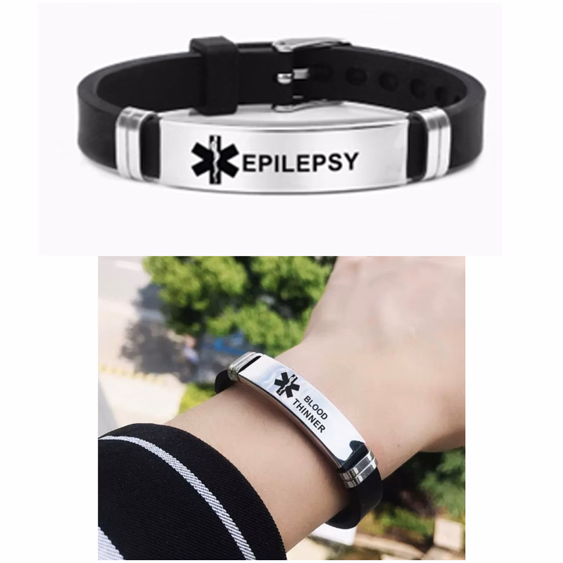 Silicone Adjustable Medical ID Bracelets